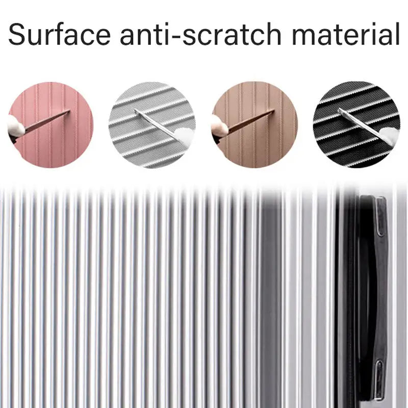 Large Capacity ABS Carry-On Luggage – Travel Trolley Case Bag with Spinner Wheels - Delicate Leather