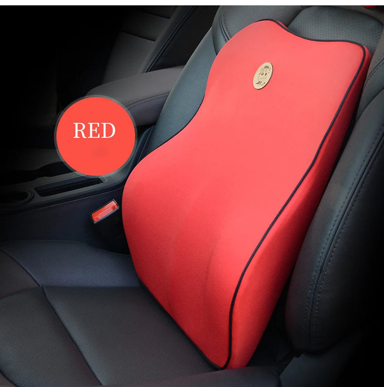 Portable Orthopedic Ergonomic Back Pillows Lumbar Support Office Chair Gel Seat Cushion Memory Foam Stadium Car Lumbar Cushion - Delicate Leather