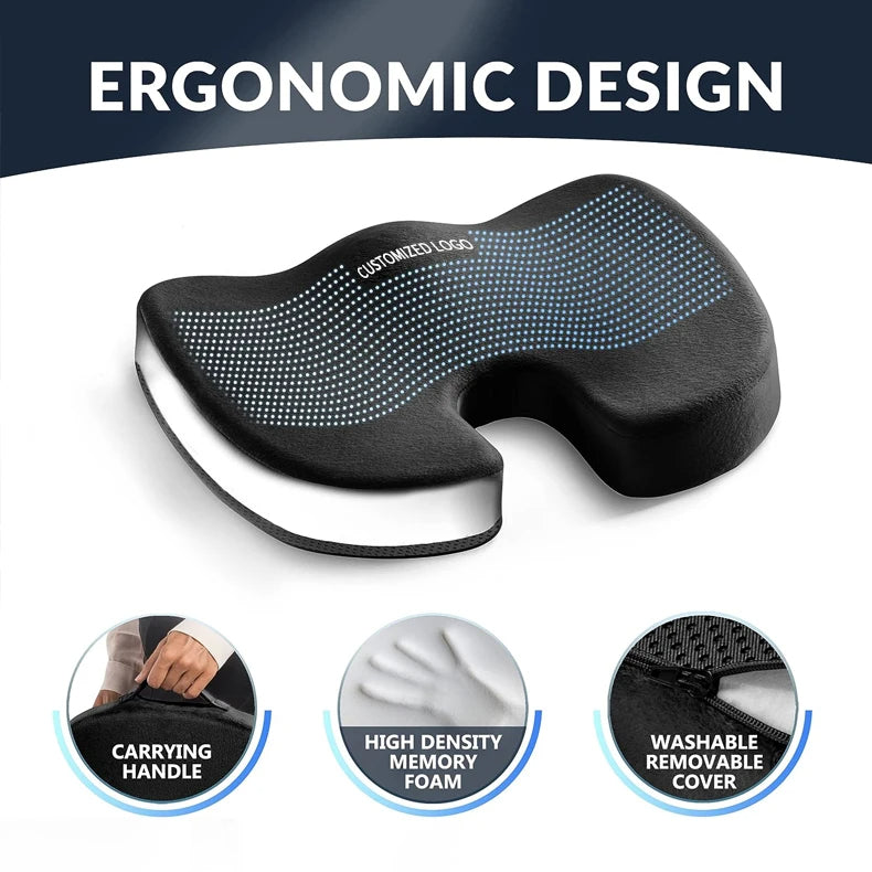 Gel Foam Pad – Cooling Mat with Washable Cover for Cars, Office, and Home - Delicate Leather