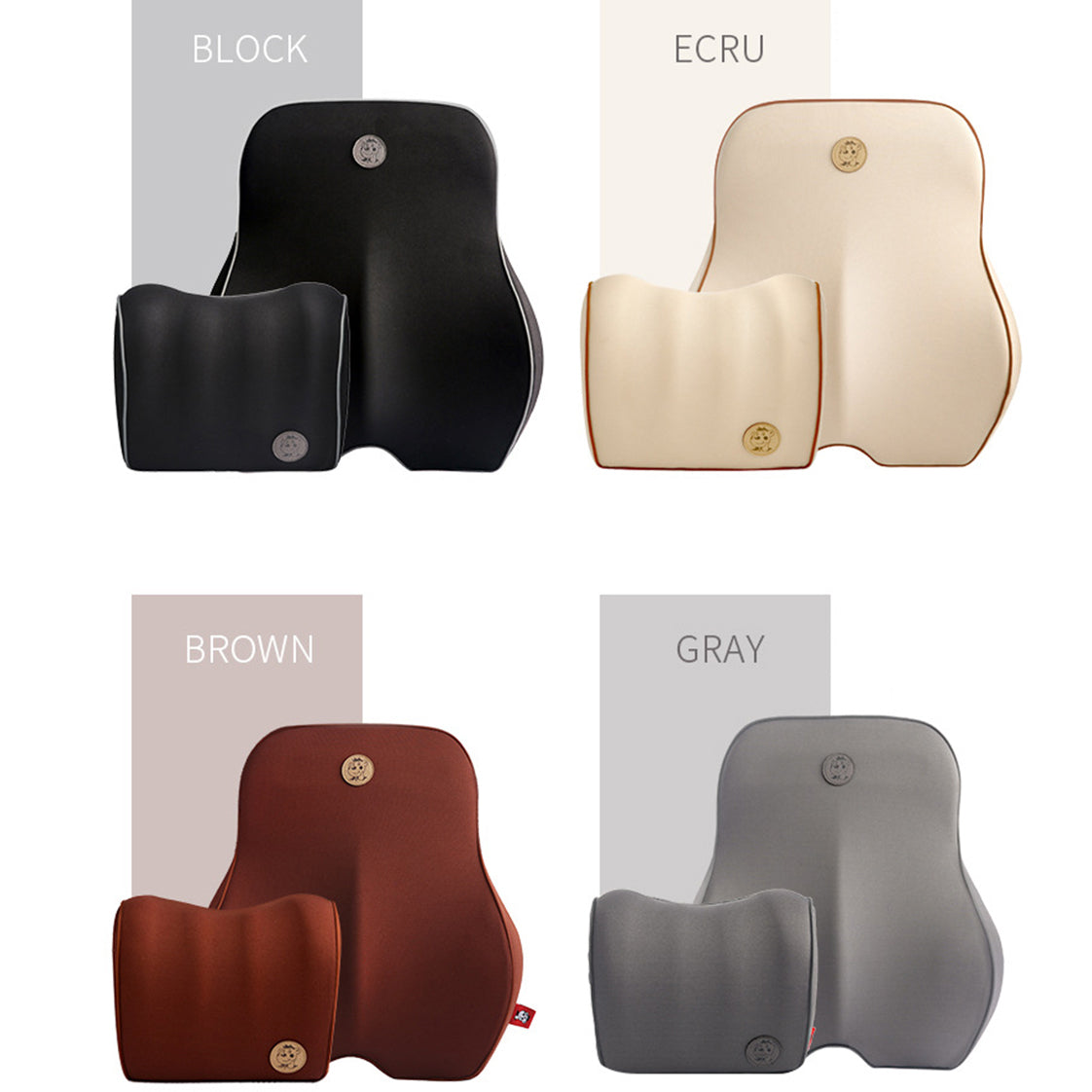Custom Soft Memory Foam Neck Rest Headrest with Cervical Vertebra Support - Delicate Leather