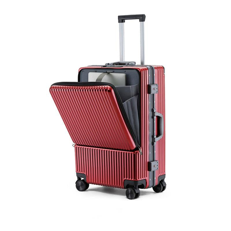 Carry On Luggage Aluminum Suitcase Trolley - Fashionable PC Aluminum Frame Spinner Wheels