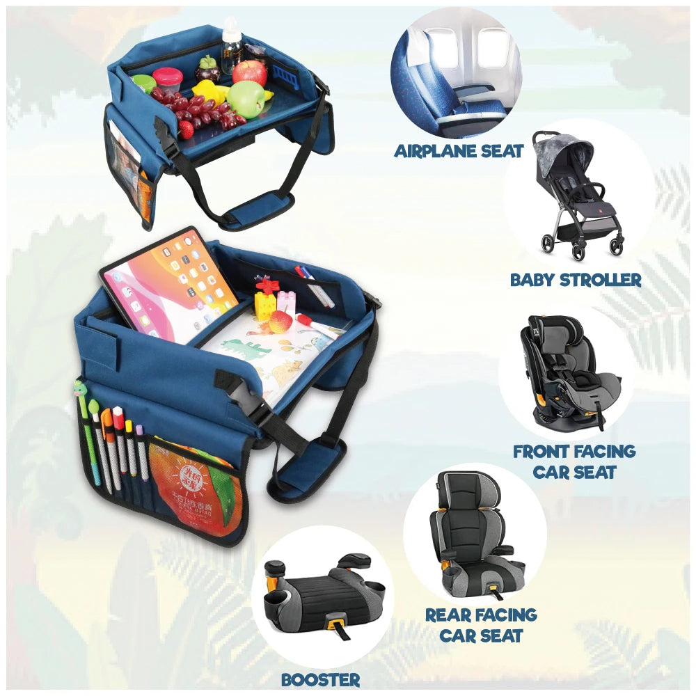 Oxford Cloth Toddler Car Seat Activity Snack Lap Tray - Delicate Leather