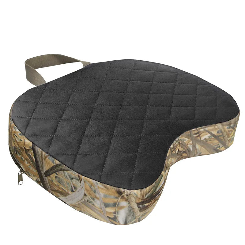Deluxe Insulated Camouflage Hunting Seat Cushion - Thermal Foam Outdoor Cushion - Delicate Leather