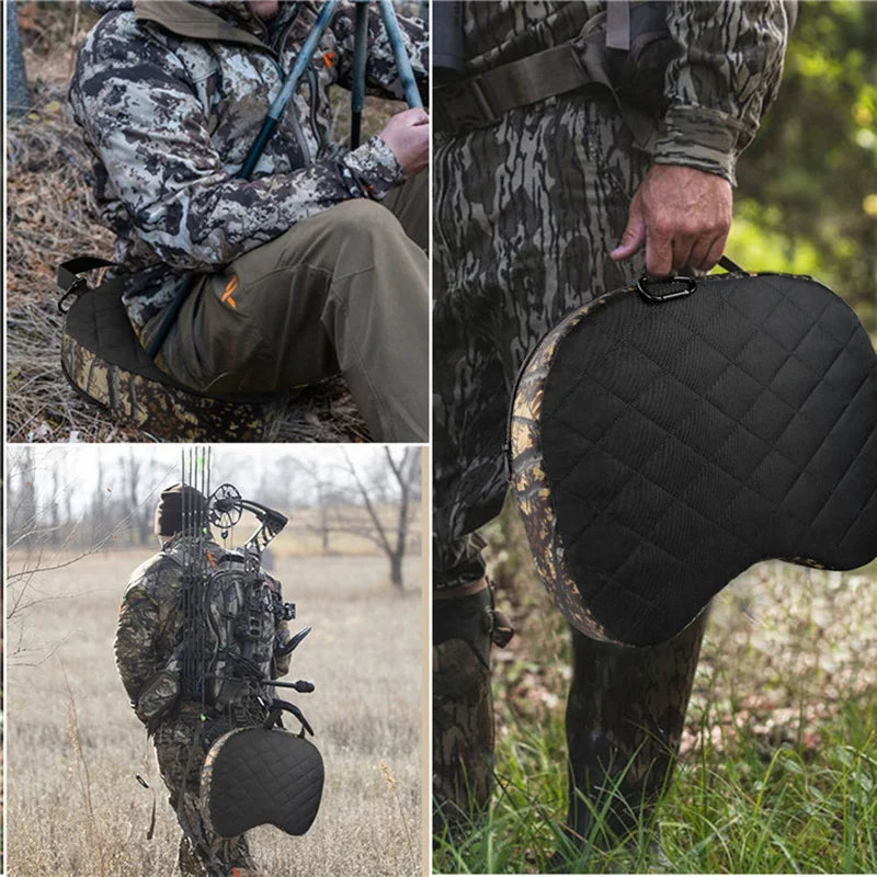 Deluxe Insulated Camouflage Hunting Seat Cushion - Thermal Foam Outdoor Cushion - Delicate Leather