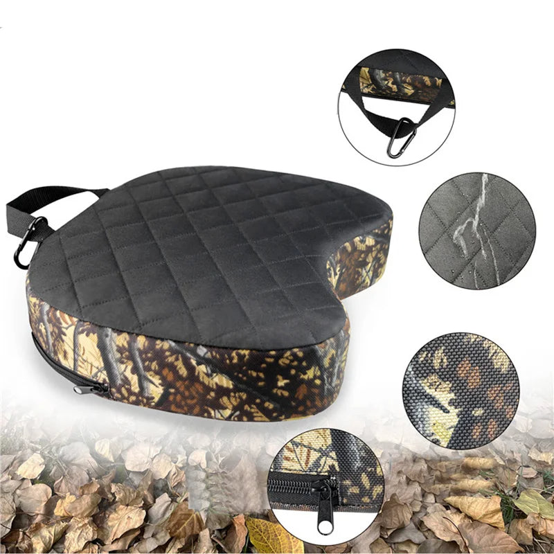 Deluxe Insulated Camouflage Hunting Seat Cushion - Thermal Foam Outdoor Cushion - Delicate Leather