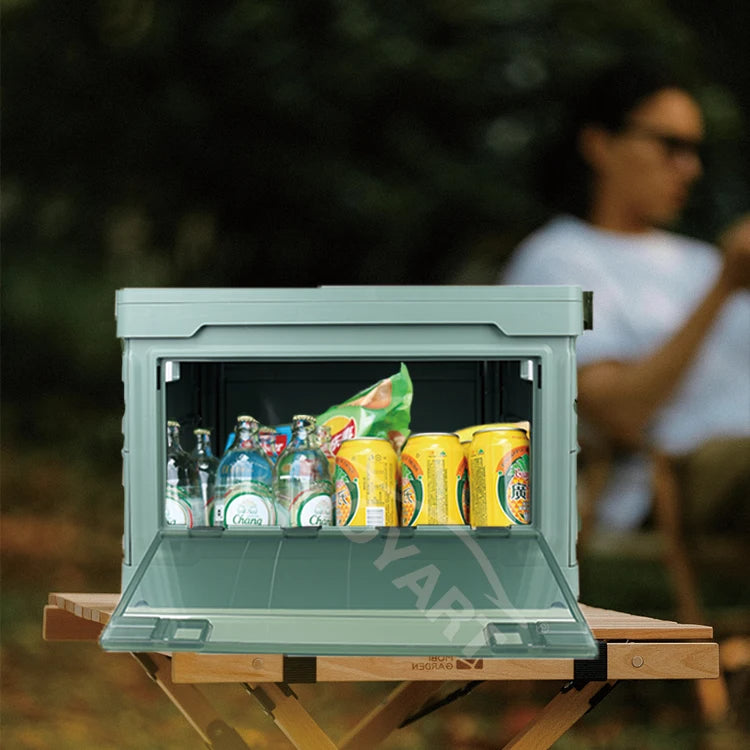 Outdoor Camping Folding Storage Box Large Capacity Vehicle Organizer for Road Trips, Hiking, and Picnics – Durable and Collapsible Tool Storage Solution - Delicate Leather