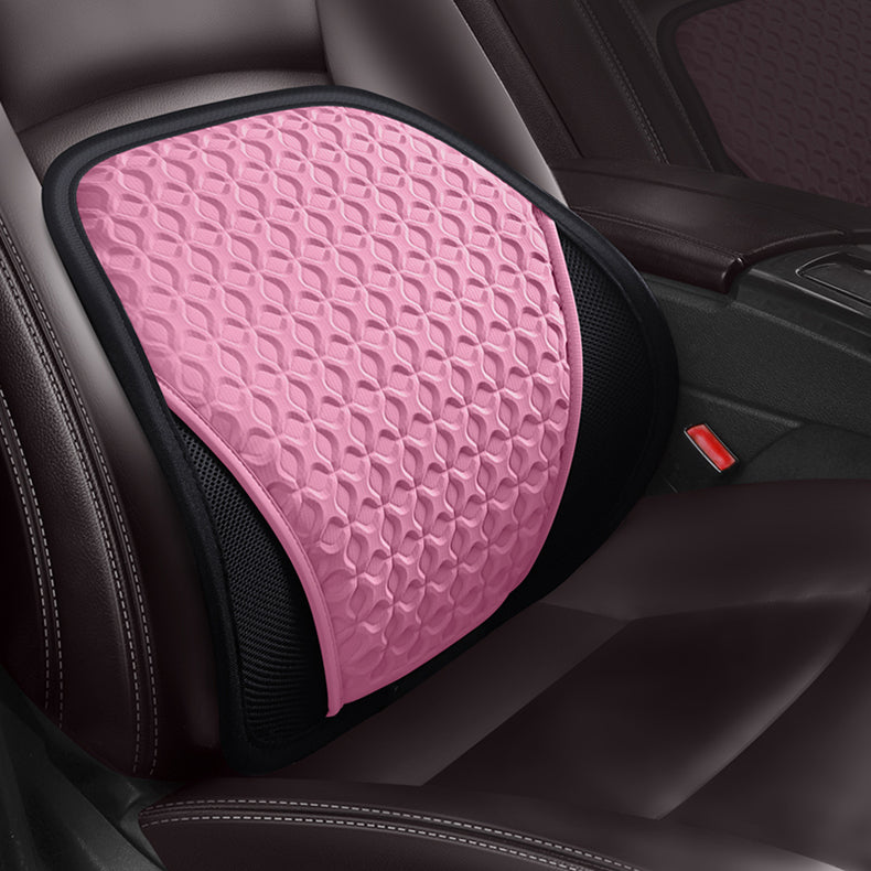 Integrated Gel Lumbar Support for Car Seats - Pressure Relief and Cooling - Delicate Leather