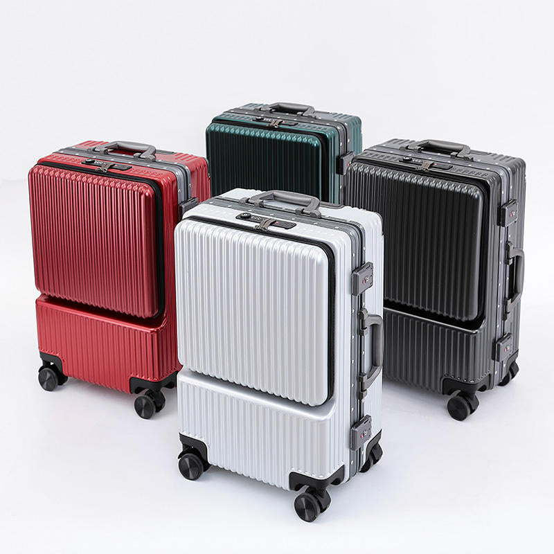 Carry On Luggage Aluminum Suitcase Trolley - Fashionable PC Aluminum Frame Spinner Wheels