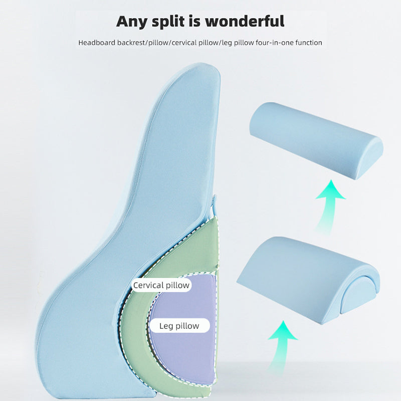 Bed Support Lumbar Tatami Triangle Headboard Cushion with Memory Foam for Pregnant Women and the Elderly - Delicate Leather