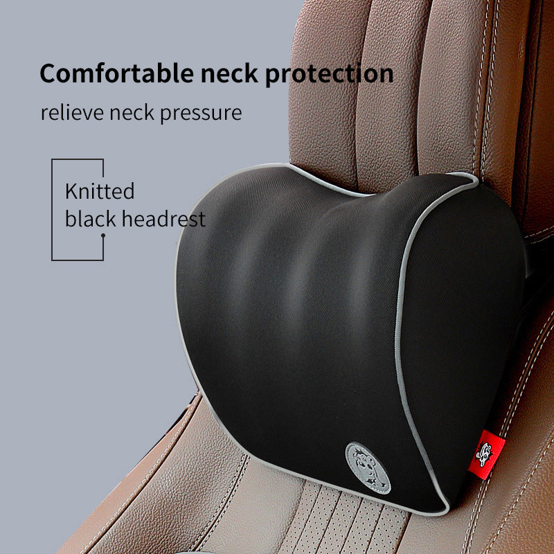 Custom Soft Memory Foam Neck Rest Headrest with Cervical Vertebra Support - Delicate Leather
