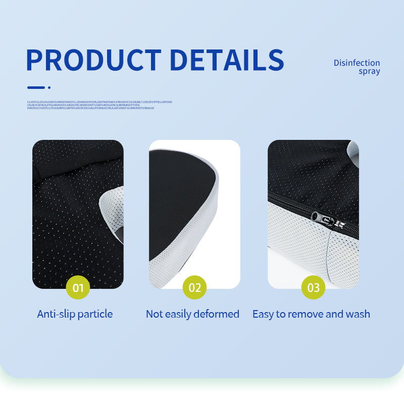 Eco-Friendly Gel Infused Memory Foam Seat Chair Cushion for Coccyx and Sciatica Back Pain Relief - Delicate Leather