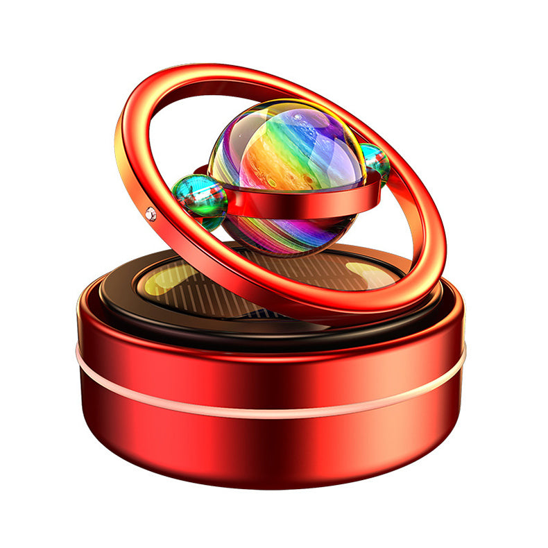 Solar Energy Rotating Customized Planet Pattern Car Perfume Aromatherapy Luxury Smell Car Air Fragrance Freshener - Delicate Leather