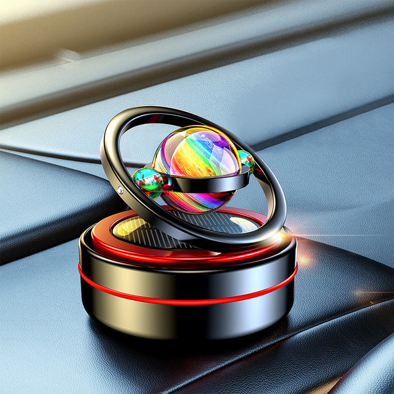 Solar Energy Rotating Customized Planet Pattern Car Perfume Aromatherapy Luxury Smell Car Air Fragrance Freshener - Delicate Leather