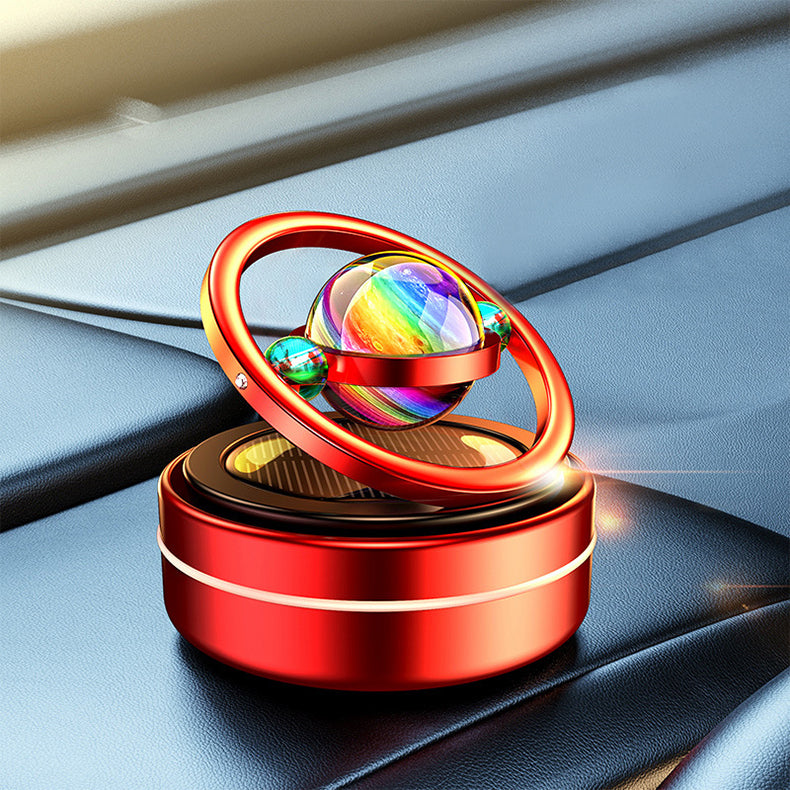 Solar Energy Rotating Customized Planet Pattern Car Perfume Aromatherapy Luxury Smell Car Air Fragrance Freshener - Delicate Leather