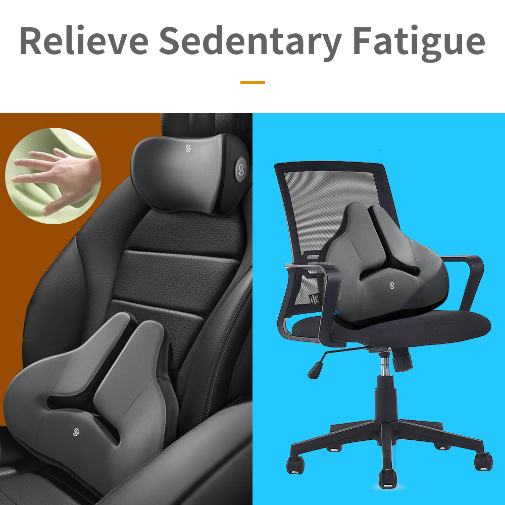 Memory Foam Waist Cushion With Slow Rebound for Reading Bed Rest Car Lumbar Support Back Cushion For Office - Delicate Leather