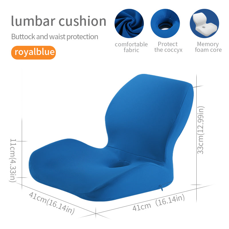 Drivers Wheelchair Zero Gravity Coccyx Orthopedic Comfort Memory Foam Lumbar Support Pillow and Seat Cushion Set