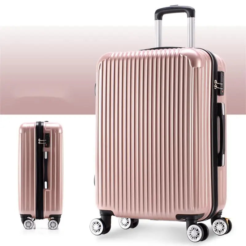 Large Capacity ABS Carry-On Luggage – Travel Trolley Case Bag with Spinner Wheels - Delicate Leather