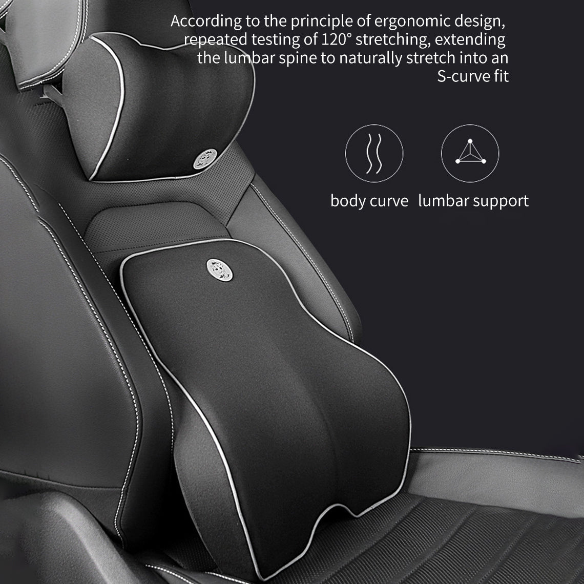 Custom Soft Memory Foam Neck Rest Headrest with Cervical Vertebra Support - Delicate Leather