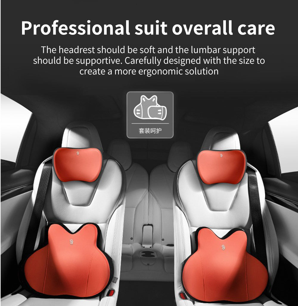 Portable Orthopedic Ergonomic Back Pillows Lumbar Support Gel Chair Office Seat Cushion Stadium Car Memory Foam Lumbar Cushion - Delicate Leather