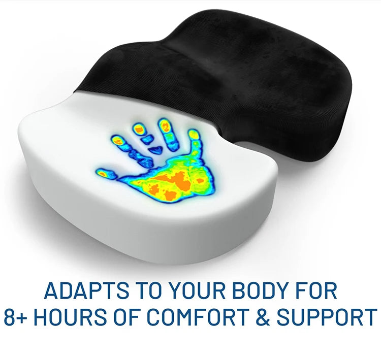 High Quality Coccyx Orthopedic Seat Cushion Cooling Gel Seat Cushions Memory Foam Ergonomic Pressure Relief Seat Cushion - Delicate Leather