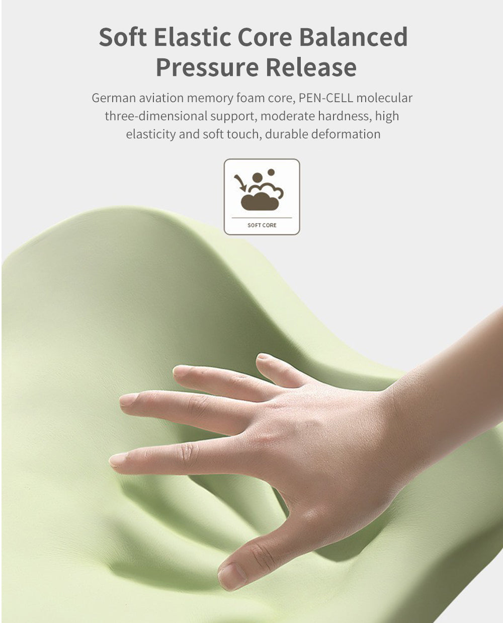 Portable Orthopedic Ergonomic Back Pillows Lumbar Support Gel Chair Office Seat Cushion Stadium Car Memory Foam Lumbar Cushion - Delicate Leather