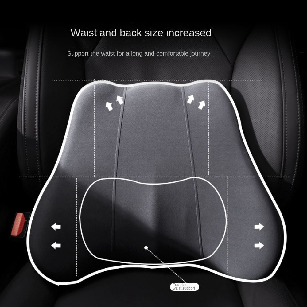 Car Comfort Ride Head and Lumbar Support Pillow for Cervical Spine Protection and Stress-Free Travel - Delicate Leather