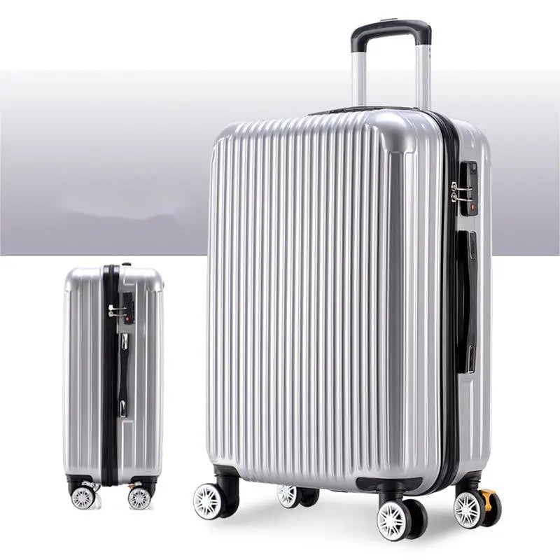 Large Capacity ABS Carry-On Luggage – Travel Trolley Case Bag with Spinner Wheels - Delicate Leather