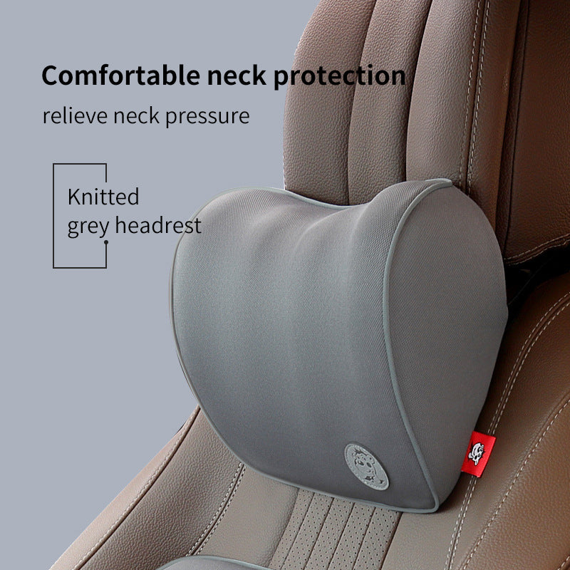 Custom Soft Memory Foam Neck Rest Headrest with Cervical Vertebra Support - Delicate Leather