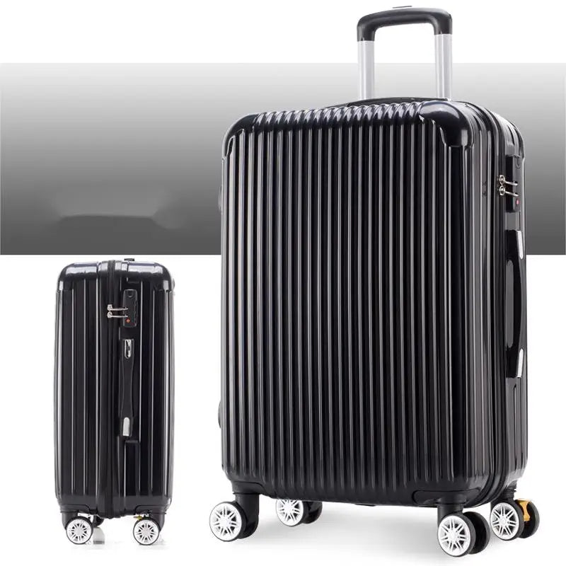 Large Capacity ABS Carry-On Luggage – Travel Trolley Case Bag with Spinner Wheels - Delicate Leather
