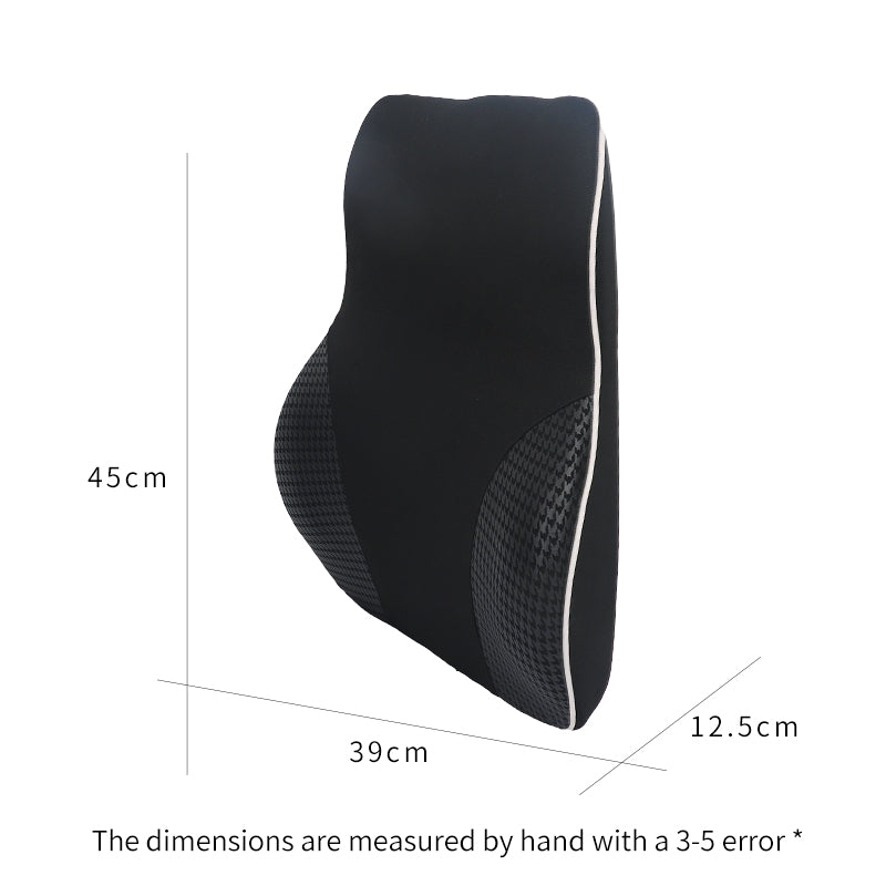 Eco-Friendly Memory Foam Lumbar Support Cushion for Car and Office Chair – Relieve Lower Back Pain Naturally - Delicate Leather