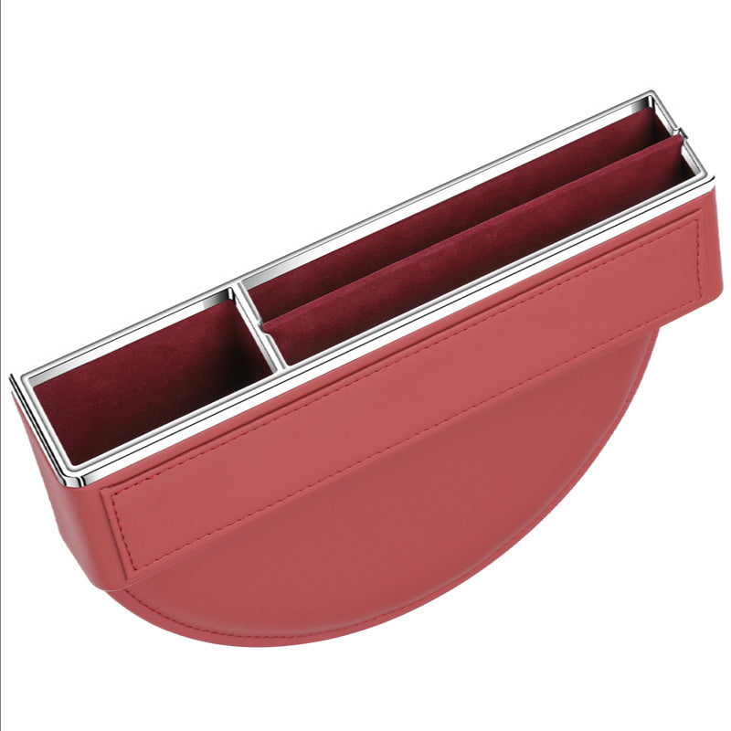 Car Seat Organizer Crevice Storage Box, Car Organizer Gap Slit Filler Holder for Wallet, Phone, and Other Accessories - Delicate Leather