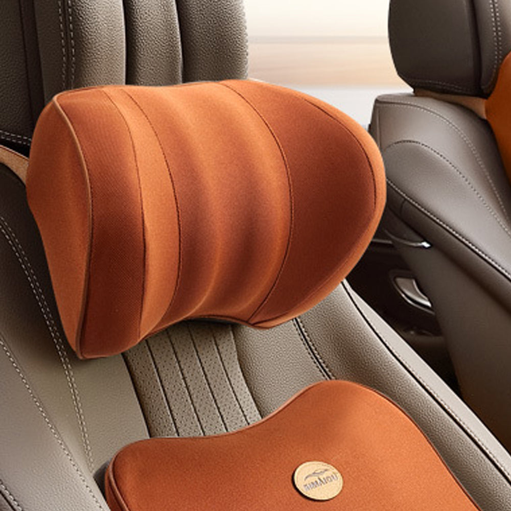 Luxury Memory Foam Car Headrest Neck Pillow - Delicate Leather