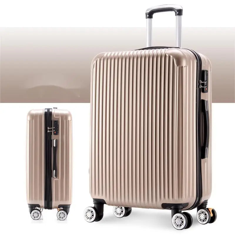 Large Capacity ABS Carry-On Luggage – Travel Trolley Case Bag with Spinner Wheels - Delicate Leather