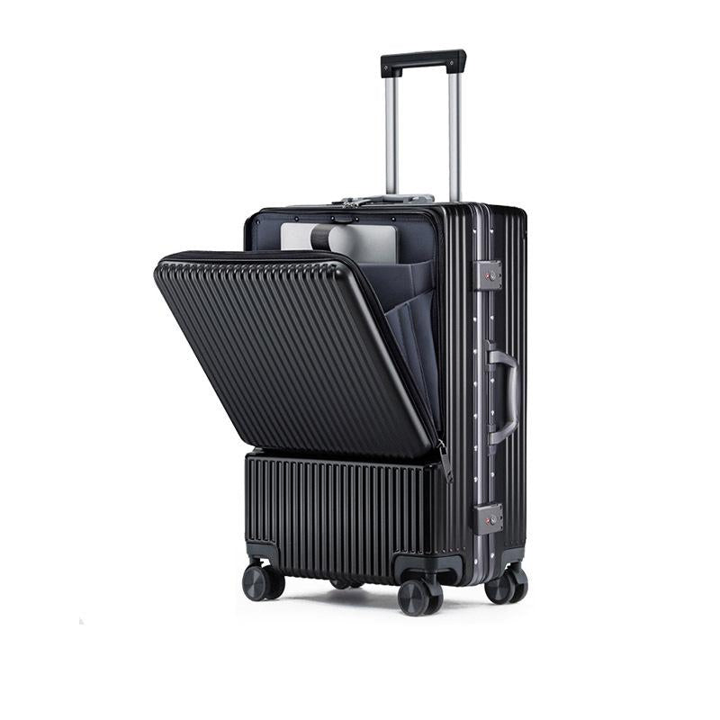 Carry On Luggage Aluminum Suitcase Trolley - Fashionable PC Aluminum Frame Spinner Wheels