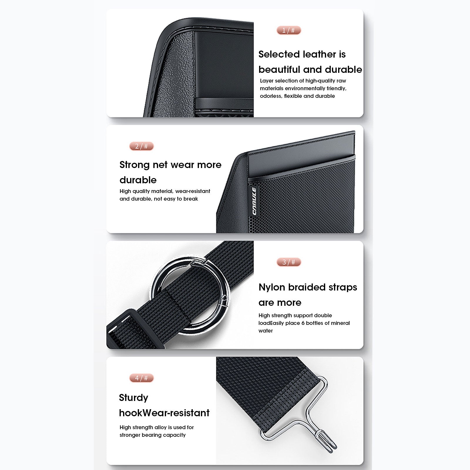 Car Seat Middle Storage Bag - PU Leather Car Armrest Hanging Organizer - Delicate Leather