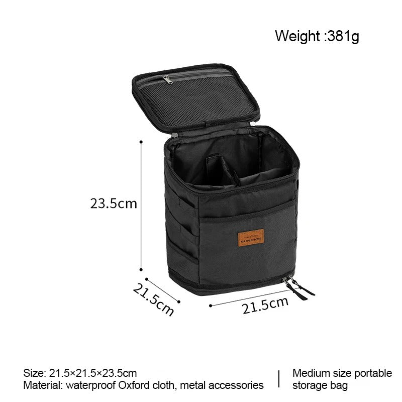 Camping Storage Bag Portable Oxford Cloth Large Capacity Gas Stove Canister Pot Carry Bag Storage Sack Picnic Basket Bag - Delicate Leather