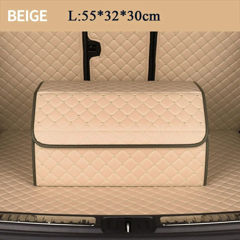 Foldable PU Leather Car Trunk Organizer – Stylish & Durable Storage Solution