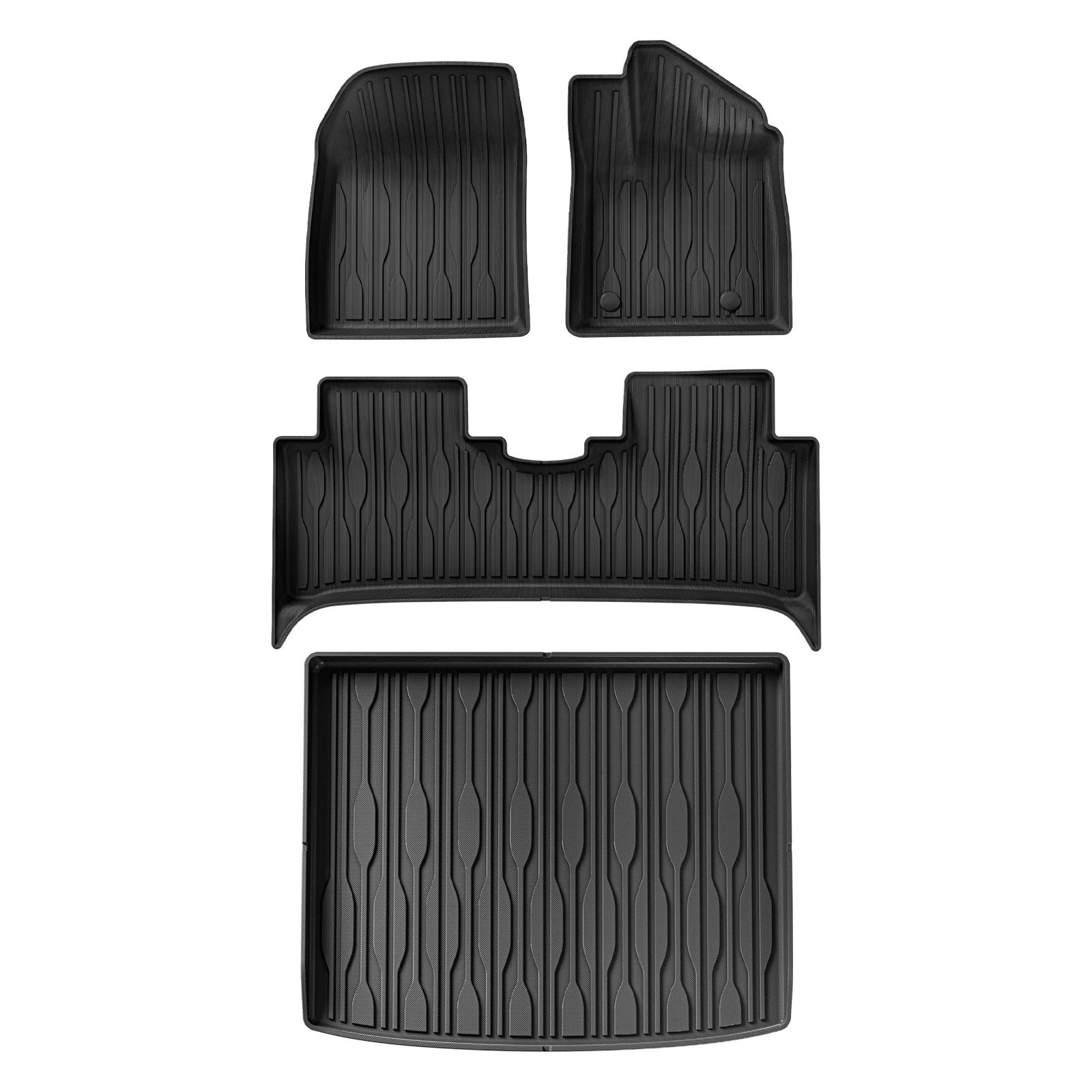 3D TPE Floor Mats and Trunk Pad for BYD ATTO 3 / Yuan Plus – Full Set, Odorless, Black - Delicate Leather
