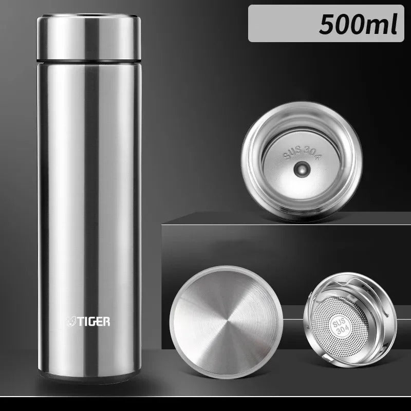 304 Stainless Steel Insulated Cup – Portable Tea & Water Bottle for Outdoor, Business & Car Use - Delicate Leather