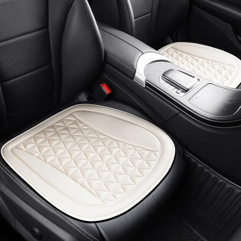 Car Seat Cushion with Memory Foam – Non-Slip Comfort Pad for Vehicle, Office Chair & Home Use - Delicate Leather