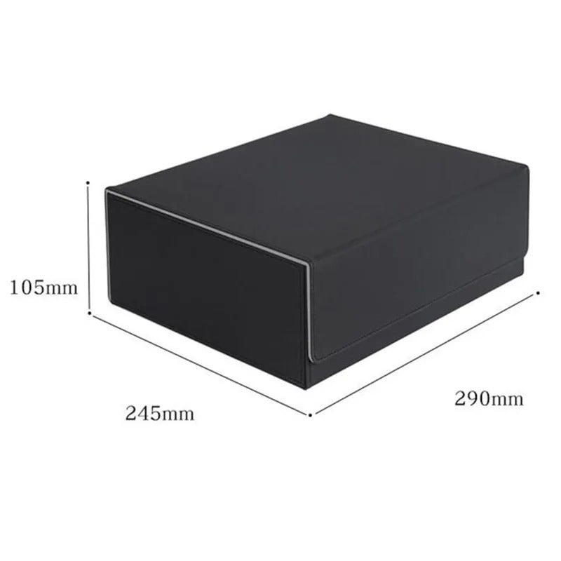 Magnetic Suction Three-Row Card Box - Checkered Leather Game Card Storage Box, Multiple Colors Available - Delicate Leather