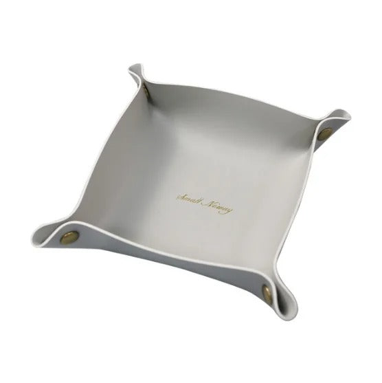 Desktop Storage Cosmetic Storage Box Tray - PU Leather Key Tray, Home Decoration Sundries Key Coin Folding Storage Box - Delicate Leather