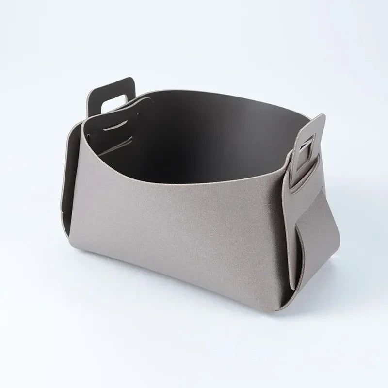 Desktop Large Storage Box - Leather Key Plate, Home Decoration Dice Plate, Key Wallet Coin PU Leather Folding Storage Box - Delicate Leather