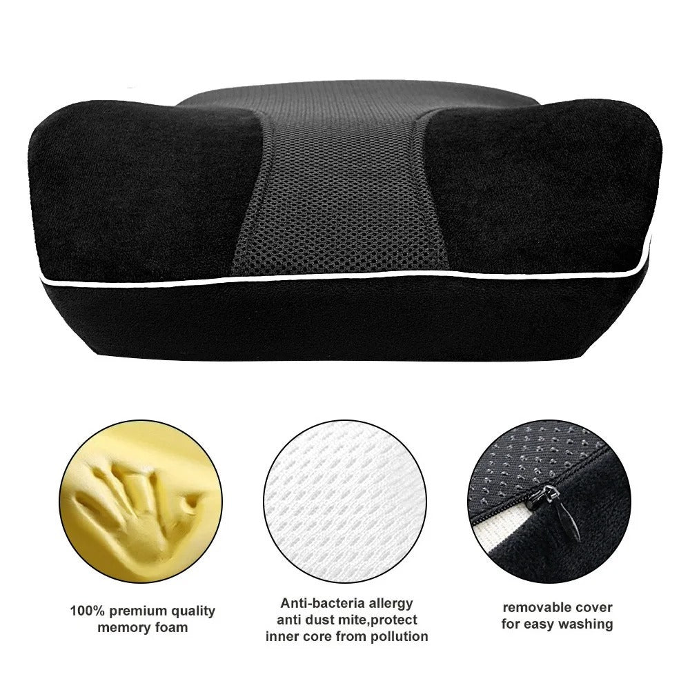 Memory Foam Lumbar Cushion – Car, Office, and Gaming Chair - Delicate Leather