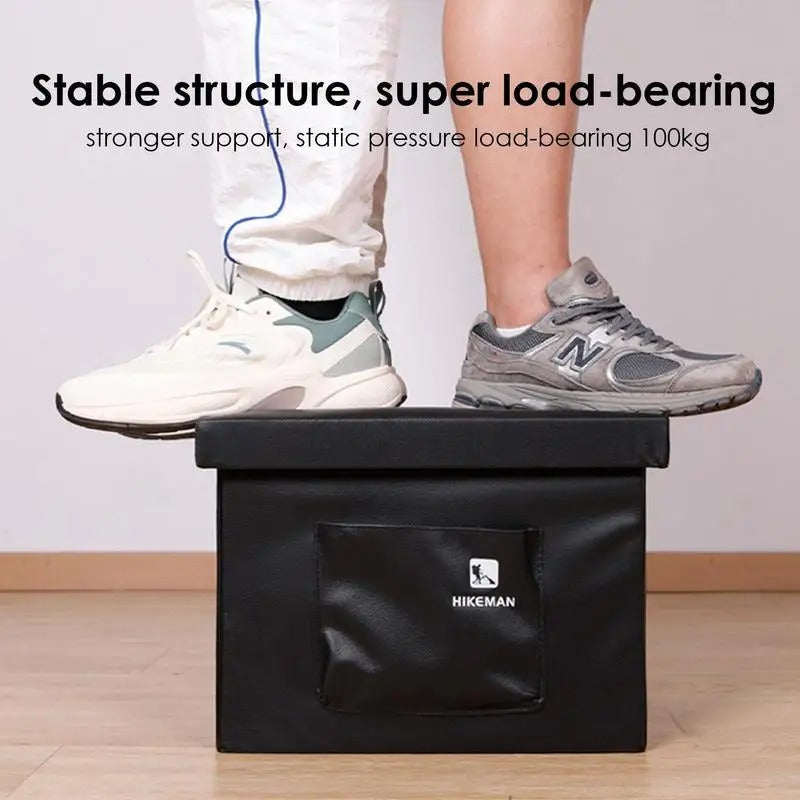 Outdoor Folding Chair - Portable Picnic Tools Storage Box & Car Interior Trash Bin - Delicate Leather