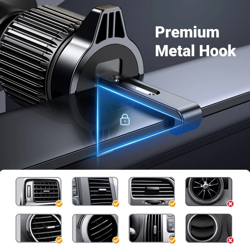Gravity Car Phone Holder - 360° Rotating Air Vent Mount for iPhone, Xiaomi, Samsung, and More