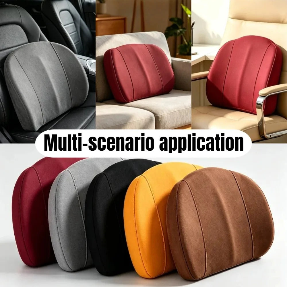 Memory Foam Car Neck & Waist Pillow Set – Universal Soft Seat Cushions - Delicate Leather