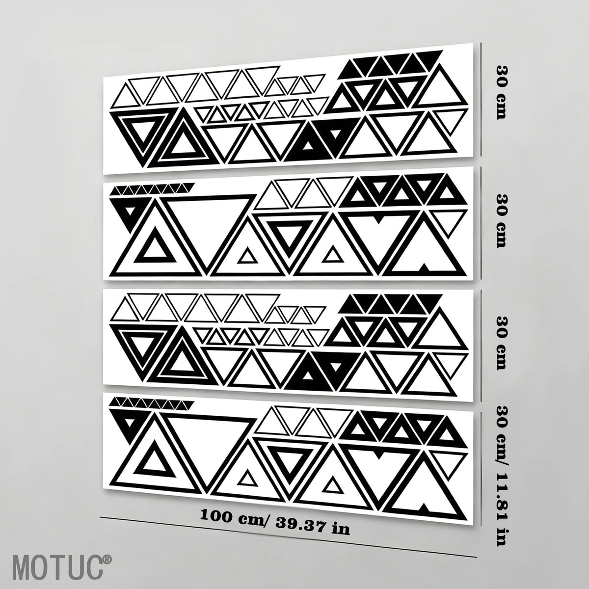 4PCS Large Triangular Car Decals – Sport Graphic Body & Bumper Vinyl Stickers - Delicate Leather
