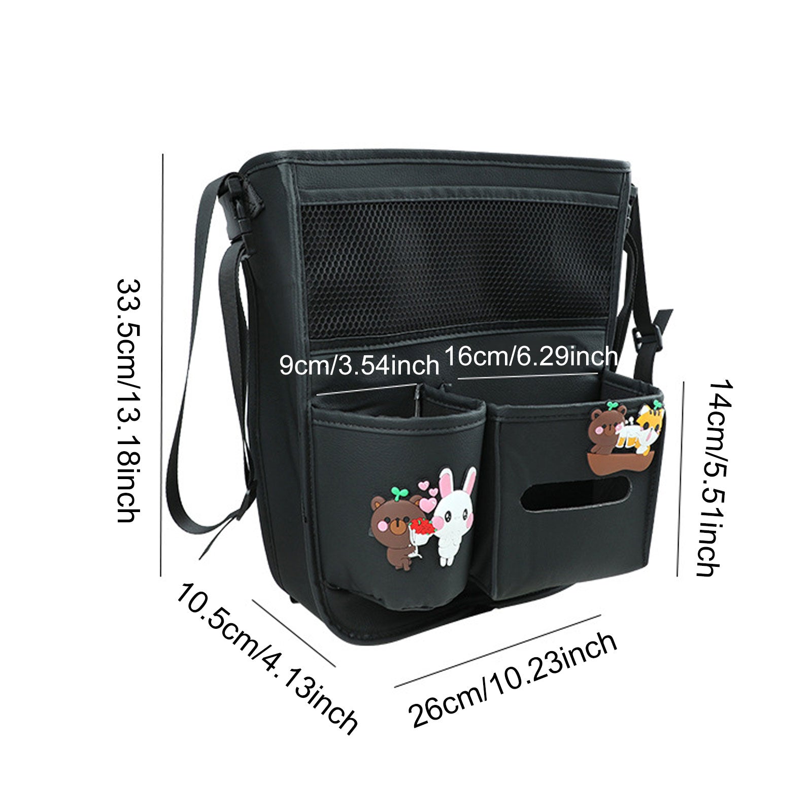 Leather Car Storage Bag - Interior Auto Seat Middle Box Organizer - Delicate Leather