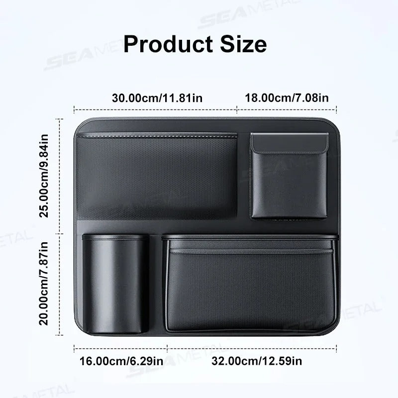 PU Leather Car Trunk Storage Bag – Multi-Pocket Seat Back Organizer for SUV/MPV - Delicate Leather